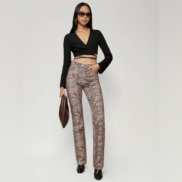 Reformation Peyton Snake High Rise Bootcut Jeans size 25 - Picture 14 of 14